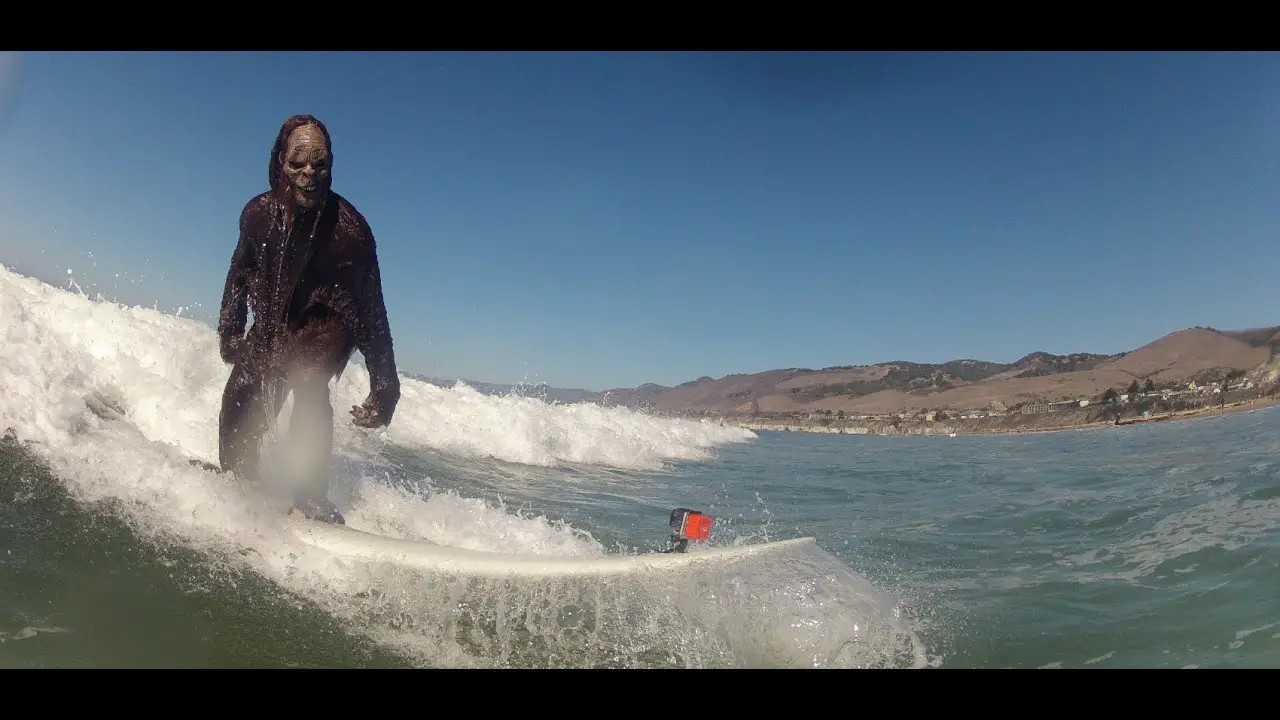 Bigfoot Surfing Sasquatch Surfs at Pismo Beach Surf Contest